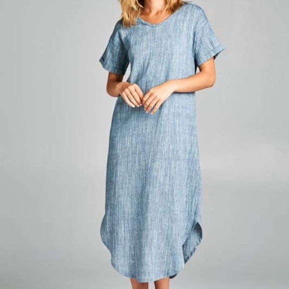Denim Maxi Dress (nursing friendly) - Picture 2 of 4